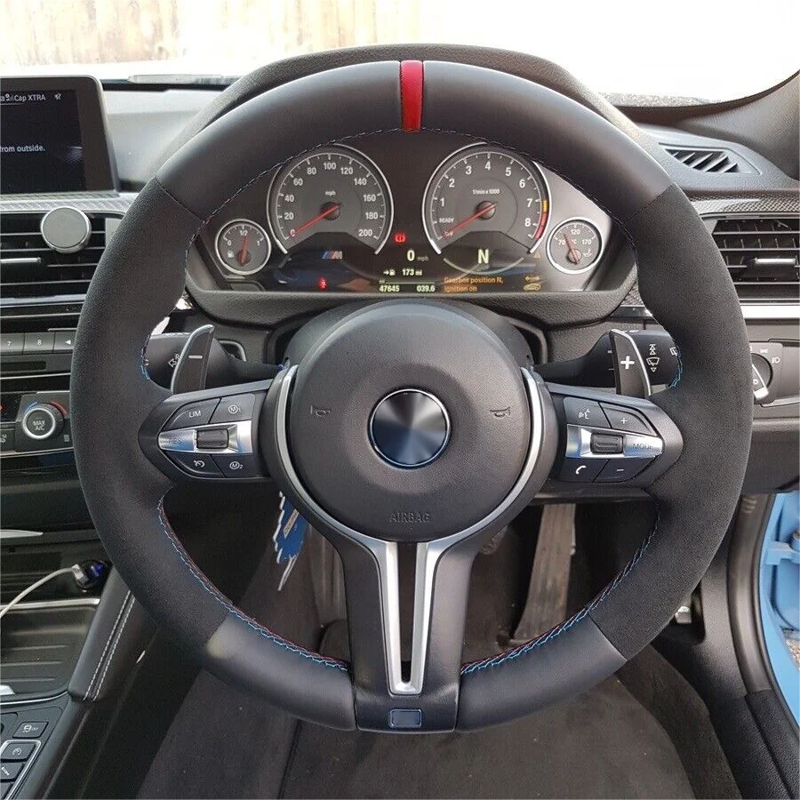 عجلة قيادة نصف ألكانتارا M Volante Lekrad لسيارات BMW F10 F11 F20 F21 F22 F25 F30 F31 F32 F33 F34 F36 F01 F06 F07 F12 F13 M3 M5