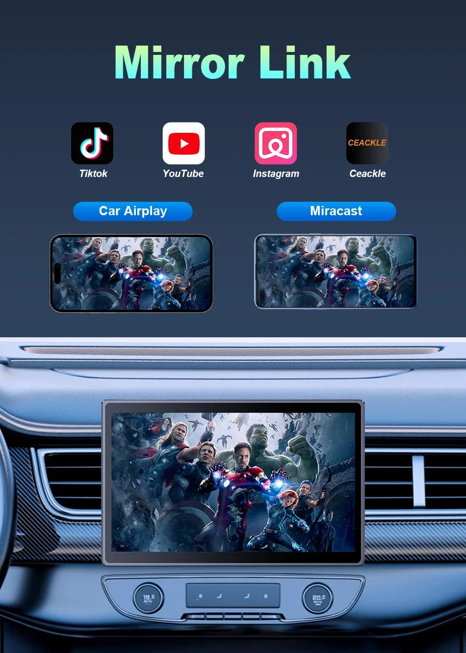 New 8 inch Carplay Screen for Car Wireless Carplay Android Auto Horizontal and Vertical Screen Navigation GPS Portable Car Radio