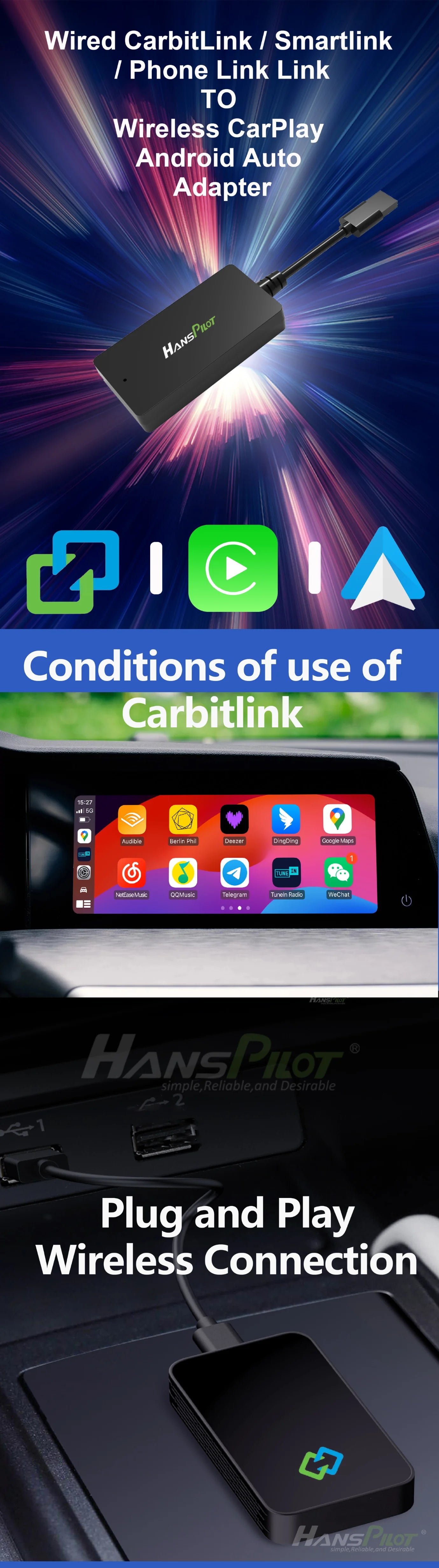 NCP0036 NCP0039 Changan CS35 plus، Hunter، Alsvin carbitlink محول اتصال سهل التحويل إلى CarPlay وAndroid Auto