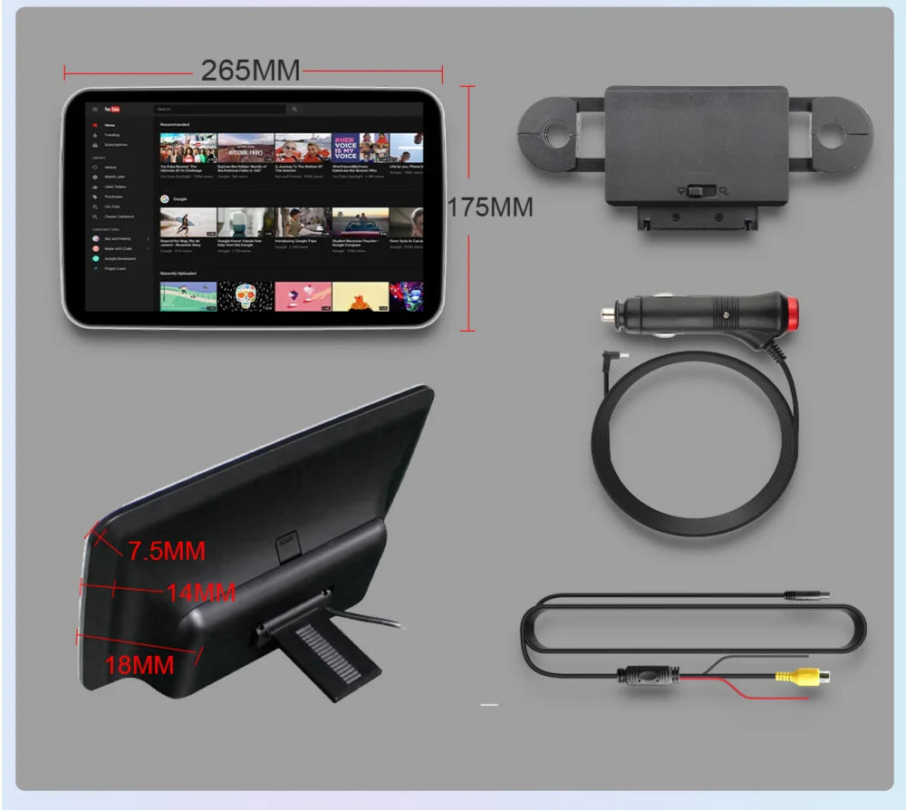 JIUYIN Car Screens Rear Seat Monitor Headrest TV Screen Android Auto CarPlay WiFi Movie/Netflix/Youtube Online Video Player