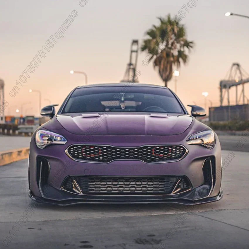 Auto Car Front Bumper Splitter Lip Spoiler Diffuser Guard Body Kit Cover Tuning ABS Gloss Black For Kia Stinger GT 2018-2023