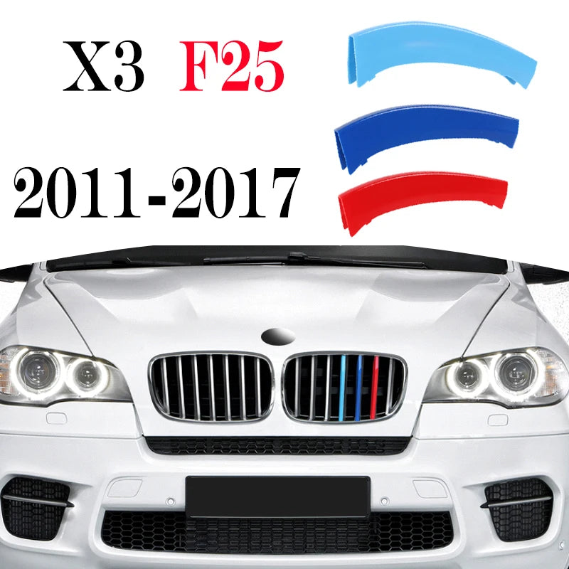 3 قطع شريط تزيين شبكة السيارة لسيارات BMW X1 X2 X3 X4 X5 X6 X7 E84 F48 F49 F39 E83 F25 G01 F26 G02 E70 F15 E53 G05 E71 E72 F16 G06 G07