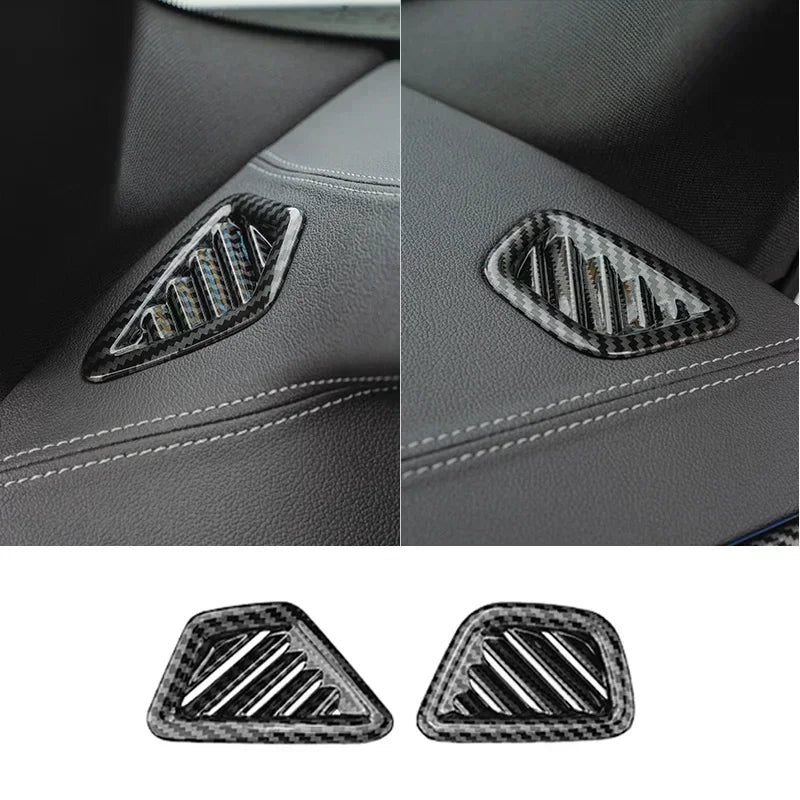 لسيارات BMW الفئة الخامسة G30 G38 2018-2023 من ألياف الكربون لوحة التحكم المركزية غطاء لوحة القيادة ملصقات الزخرفة ملحقات ضبط التصميم الداخلي