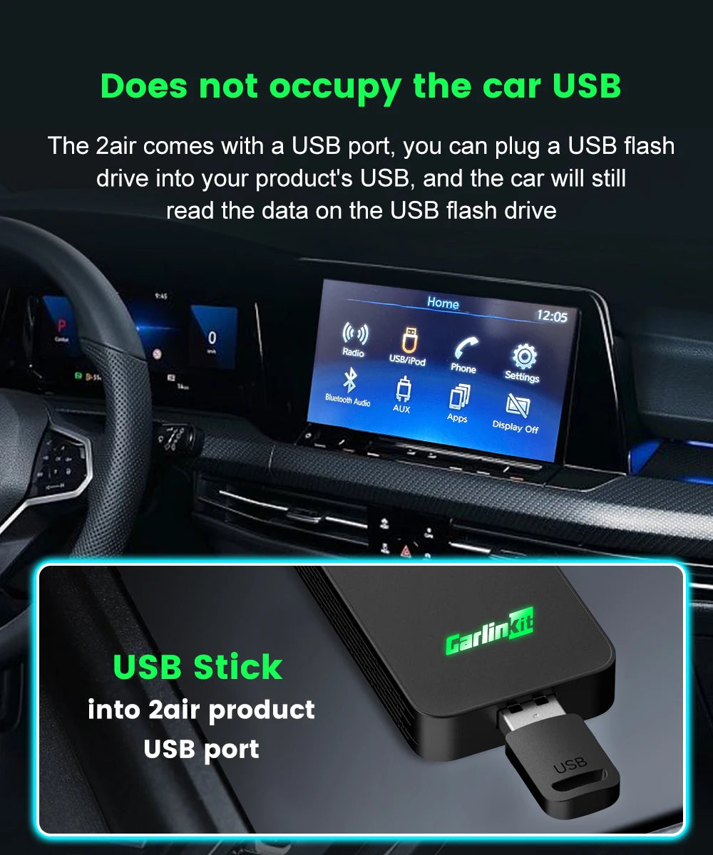 CarlinKit 5.0 & CarlinKit 4.0 Wireless CarPlay Android Auto Waze Music Spotify Auto For Audi Golf Peugeot Mazda KIA Mercedes MG