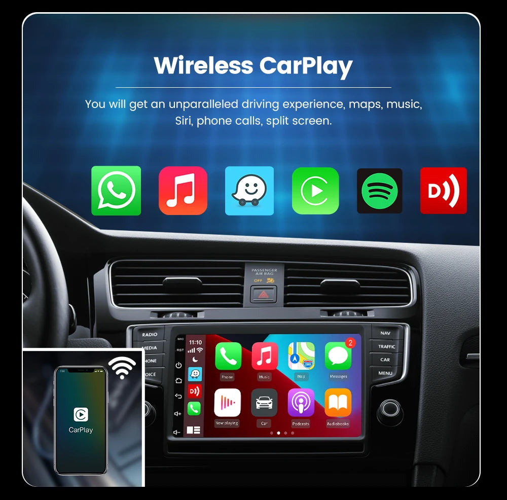 CarlinKit Wired or Wireless CarPlay Adapter USB Android Auto Dongle for Android Car Multimedia Mirrorlink Waze Spotify Autokit