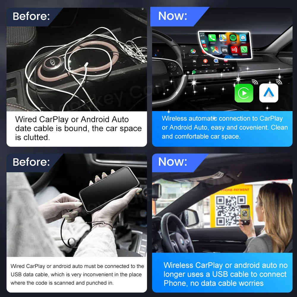 CarlinKit 5.0 & CarlinKit 4.0 Wireless CarPlay Android Auto Waze Music Spotify Auto For Audi Golf Peugeot Mazda KIA Mercedes MG