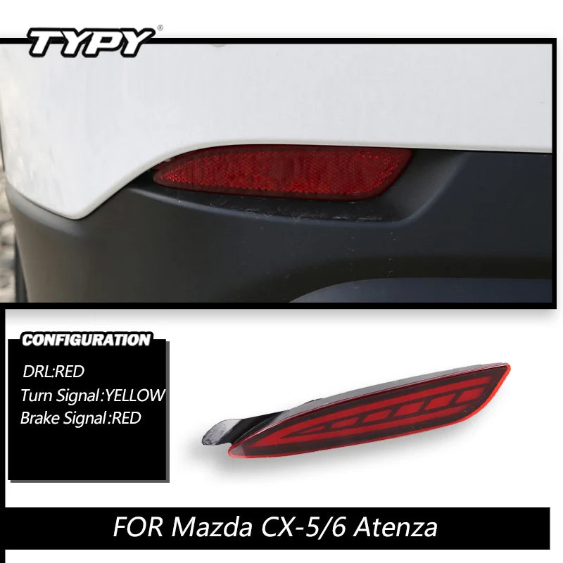 2 PCS LED Bumper Light Rear Lamp Brake Light Turn Signal Reflector For Mazda 6 Atenza 2019-2022  CX-5 CX5 2022-2023