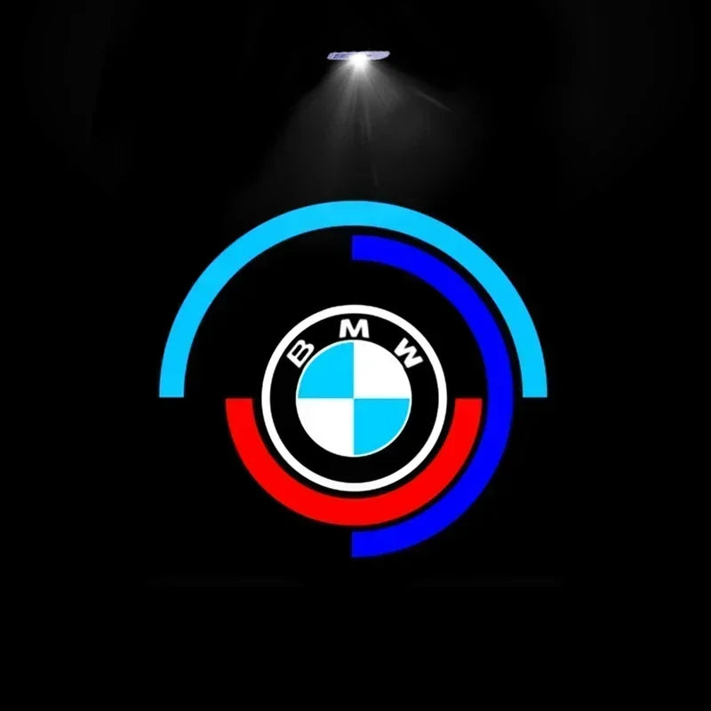 2 قطعة من مصابيح الترحيب بباب السيارة بشعار LED مع إسقاط ليزر لسيارات BMW 50th E63 E64 F60 F32 F33 F36 F82 F83 وملحقاتها