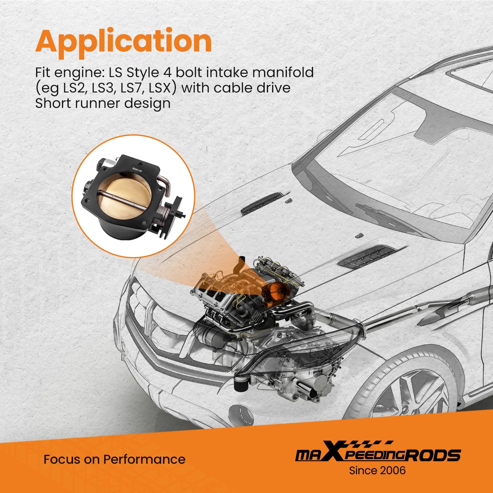 صمام جسم الخانق 92 مم مع مستشعر موضع الخانق TPS لسيارات GMC III LS1 LS2 LS3 LS6 LS7 LSX