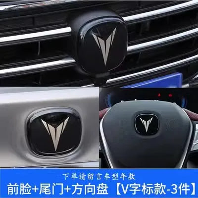 ملصقات شعار سيارة Changan CS55 PLUS موديل 2024، ملصق معدني لعجلة القيادة الأمامية والخلفية