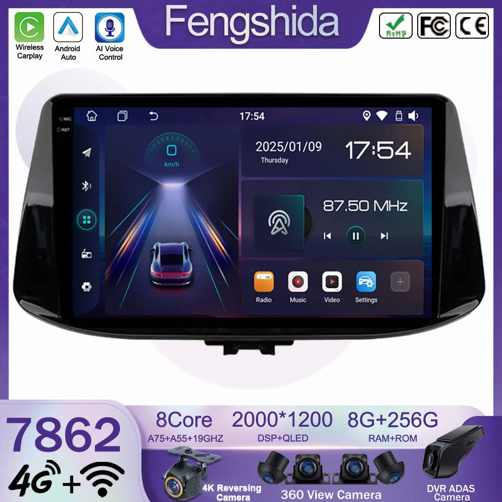 Car Radio For Hyundai I30 I30 2017 2018 2019 2020 2021 WIFI Multimedia Video Player Navigaion GPS No 2Din DVD Stereo Head Unit