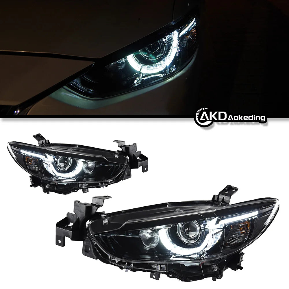 Car Headlights For Mazda 6 Atenza 2013-2016 LED Headlights Assembly Upgrade DRL Bicofal Lens Dynamic Signal Lamp Accessories