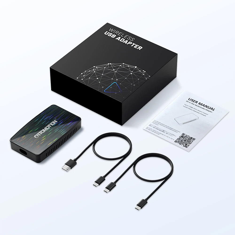 Play2Video Pro Wireless CarPlay Android Auto All-in-one Adapter Built-in 5 Video App Support TV Box Car Play Newest 2025