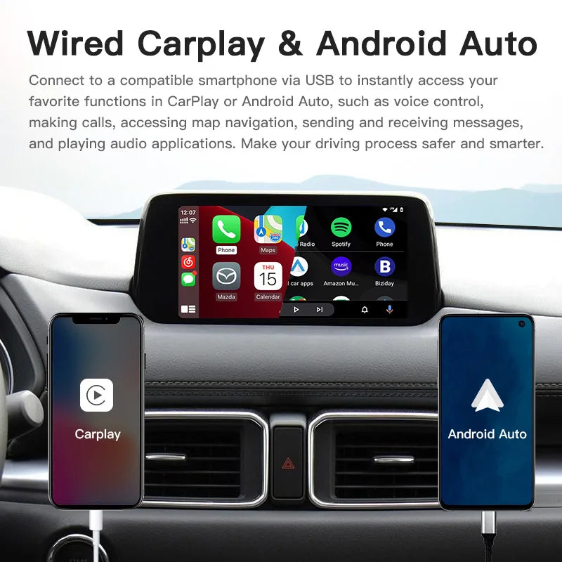 New Upgrade  CarPlay Android Auto USB Hub Adapter for Mazda 2 3 6 CX3 CX5 CX8 CX9 MX5 miata TK78669U0C Retrofit Kit 00008FZ34