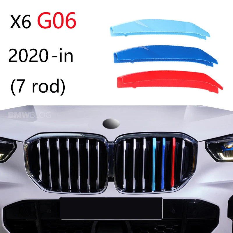 3 قطع شريط تزيين شبكة السيارة لسيارات BMW X1 X2 X3 X4 X5 X6 X7 E84 F48 F49 F39 E83 F25 G01 F26 G02 E70 F15 E53 G05 E71 E72 F16 G06 G07