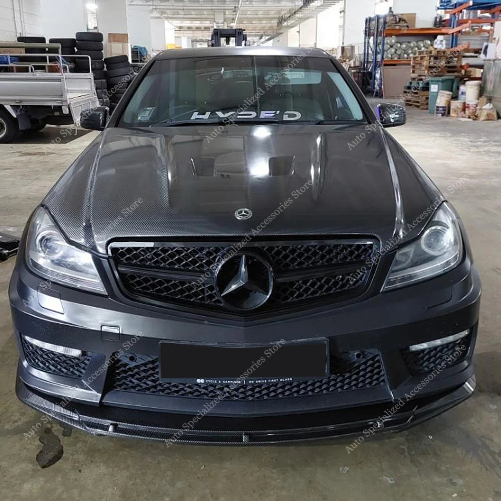 طقم هيكل سيارة مرسيدس W204 S204 A204 C Class، شفة المصد الأمامية، موزع الهواء، C63 AMG، سيدان/كوبيه/استايت 2011-2015