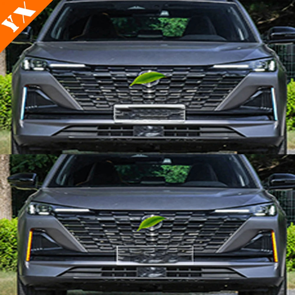 ملحقات بديلة لسيارة Changan CS55 Plus 2 gen 2022-2024، غطاء مصباح الضباب الأمامي للسيارة، غطاء مصباح LED، قالب واقي للزينة