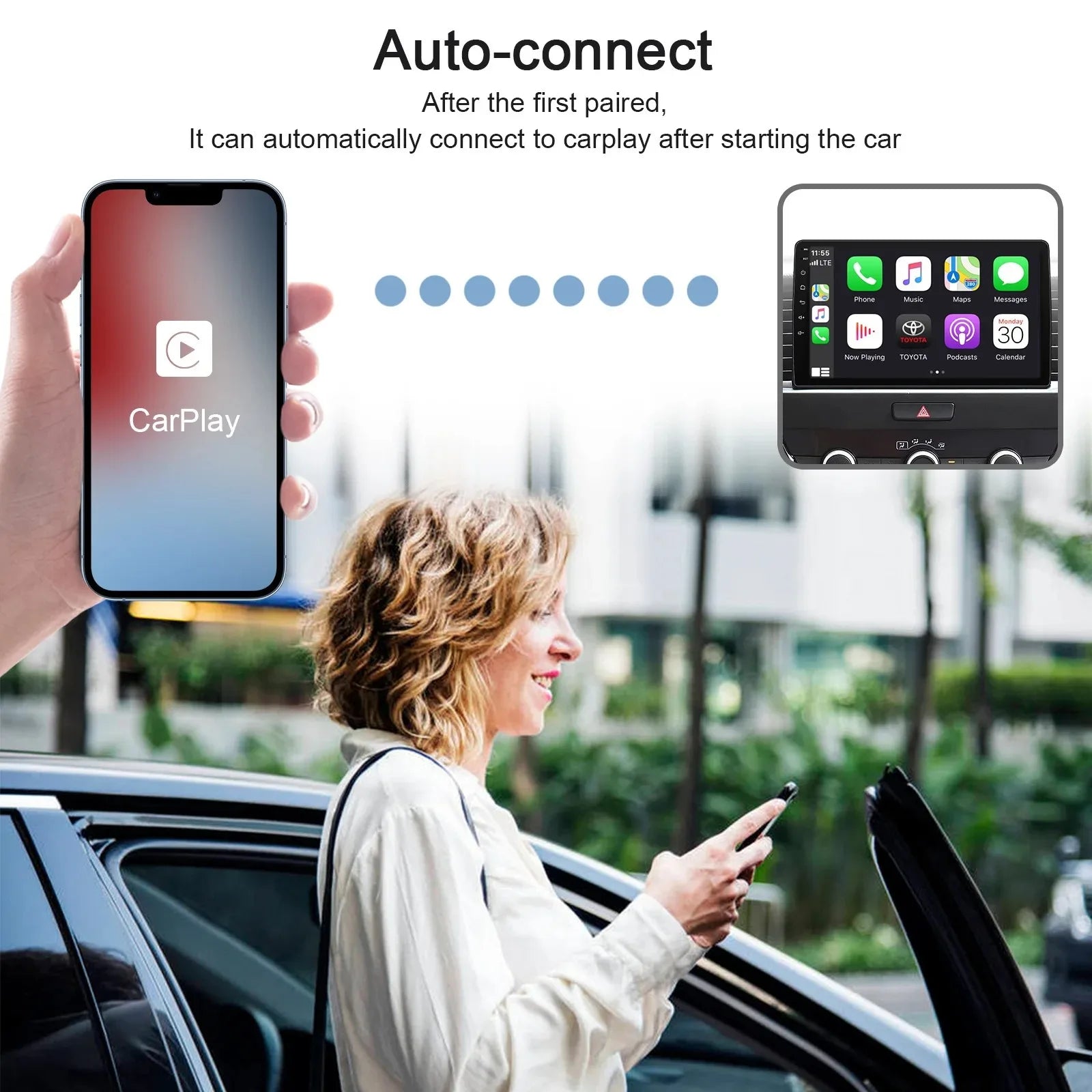 Wireless CarPlay Adapter for Android/Iphone IOS Convert Wired CarPlay to Wireless Dongle Plug Paly USB/Type-C Auto Car Adapter