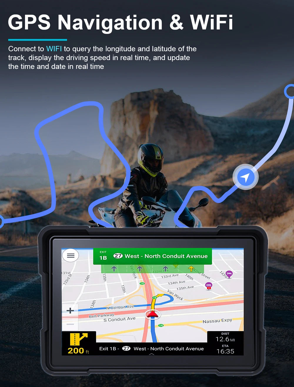 5'' Carplay for Motorcycle Screen Smart Screen Waterproof Wireless Android Auto Dash Board DVR Monitor Navigation GPS TPMS WiFi