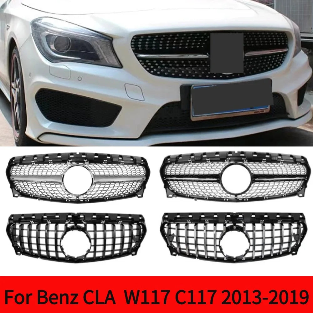 شبكة أمامية بتصميم ماسي لسيارة مرسيدس بنز CLA W117 C117 220 260 180 200 GT ملحقات ضبط شبكة السباق 2013 - 2019