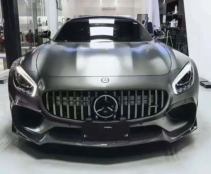 لمرسيدس بنز AMG GT GTS 2015-2016 ألياف الكربون سيارة شفة المصد الأمامي الشفة الأمامية الناشر الجبهة الذقن المفسد اكسسوارات السيارة
