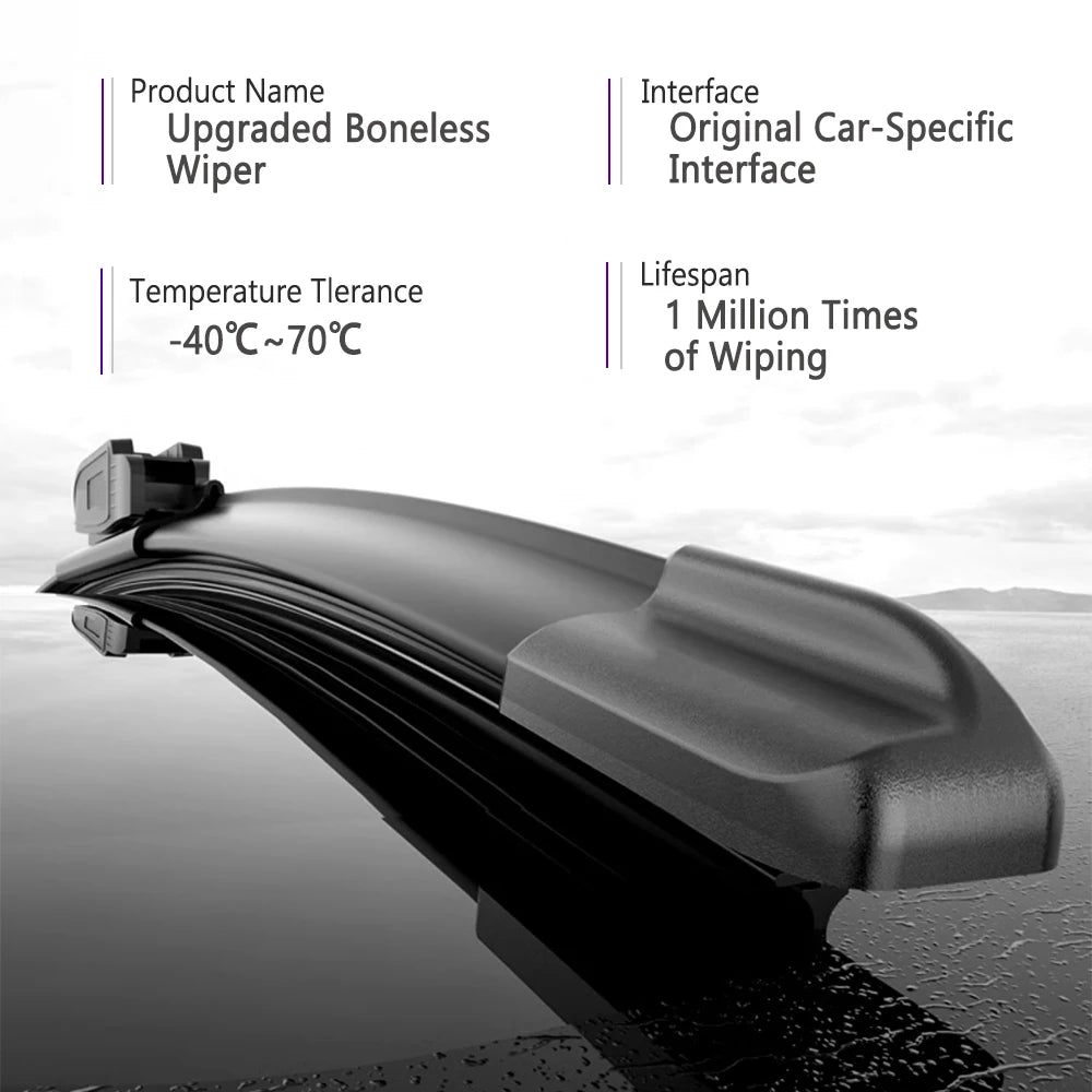 Silicone Car Wiper Blades for Hyundai	i40		2011-2019  - All Weather Silent Wiper Blades, Quick Release Clip
