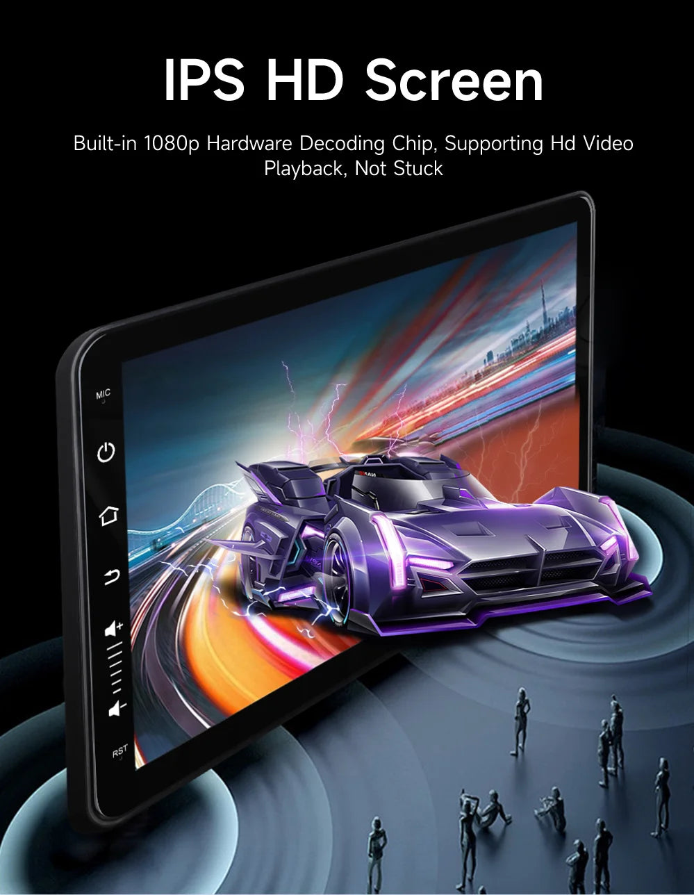 JIUYIN Car Screens Rear Seat Monitor Headrest TV Screen Android Auto CarPlay WiFi Movie/Netflix/Youtube Online Video Player