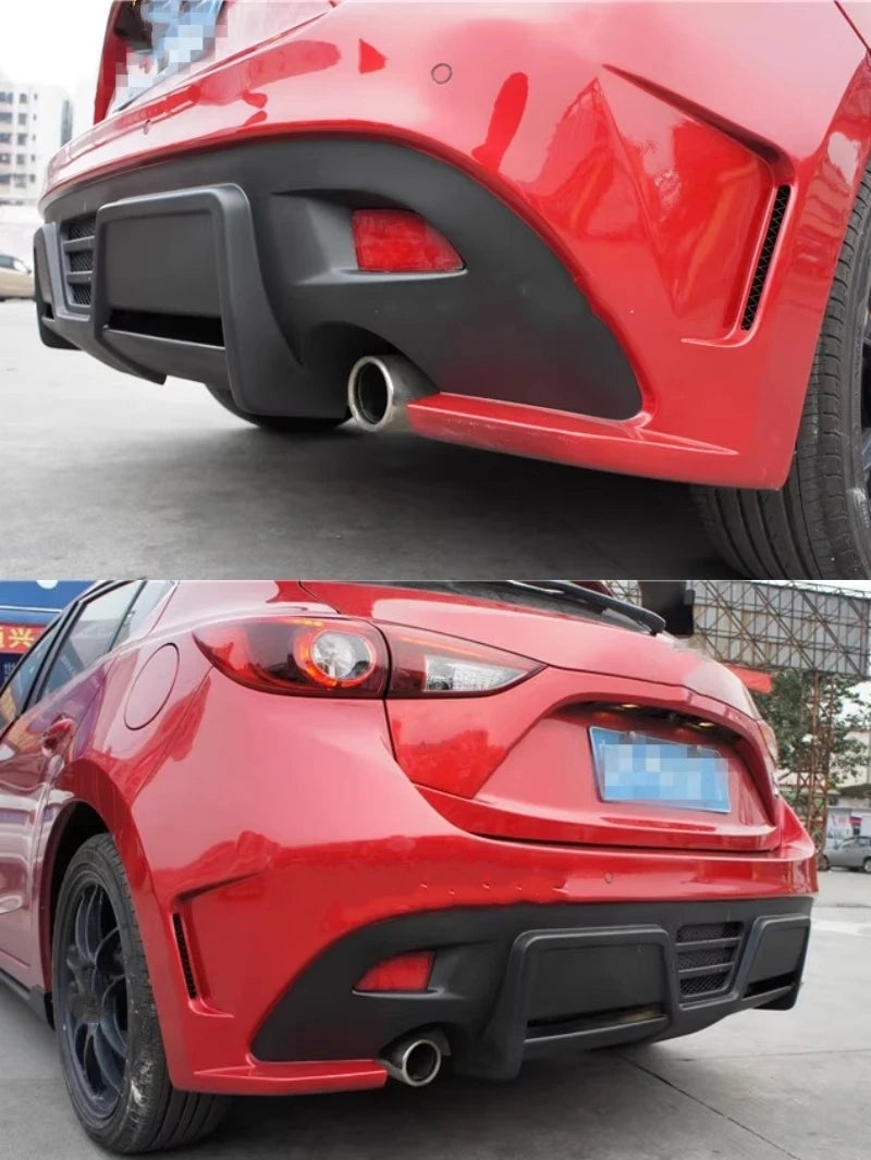 Rear Bumper Front Bumper Grille for Mazda3 Axela 14-19 Hatchback Modified New Style ABS Material Unpainted Car Body Kit