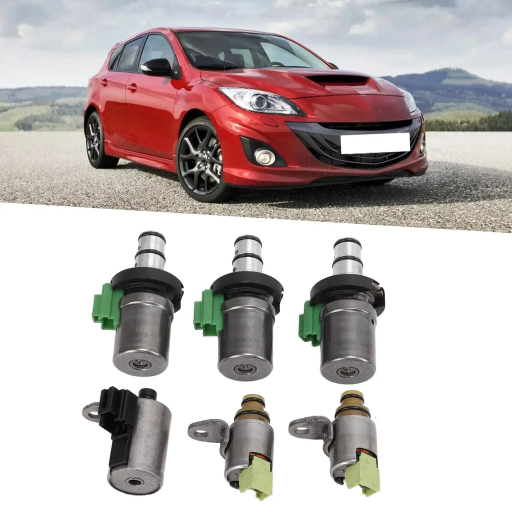 6pcs Transmission Shift Solenoid Set 4F27E Replacement for Mazda 2 3 5 6 CX-7 for mpv