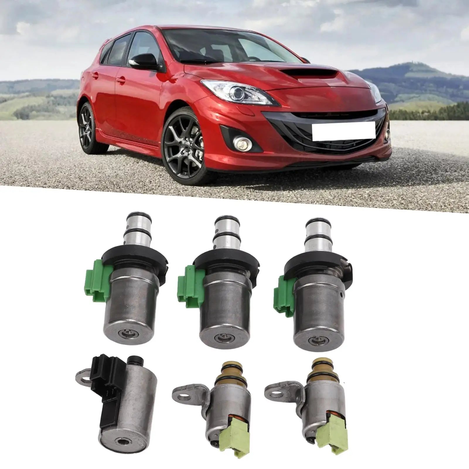 6pcs Transmission Shift Solenoid Set 4F27E Replacement for Mazda 2 3 5 6 CX-7 for mpv