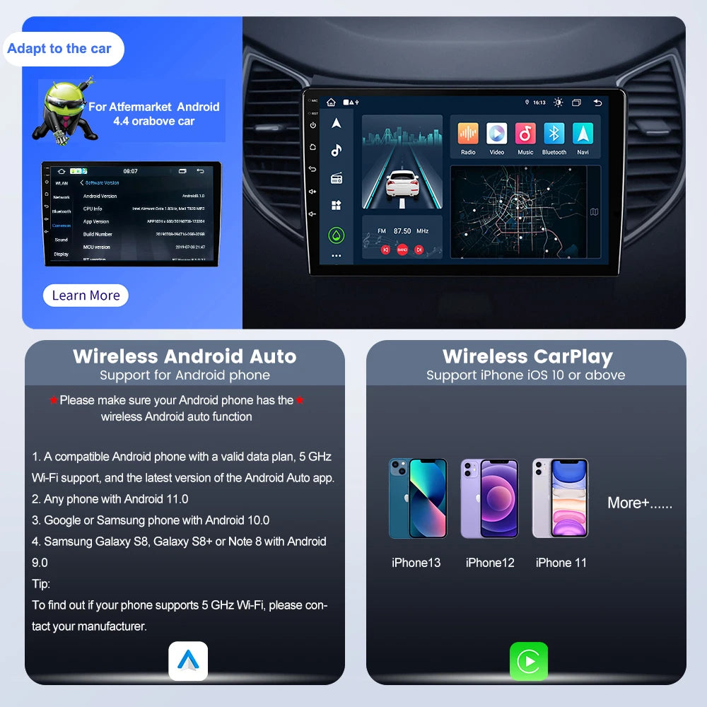 CarlinKit Wired or Wireless CarPlay Adapter USB Android Auto Dongle for Android Car Multimedia Mirrorlink Waze Spotify Autokit