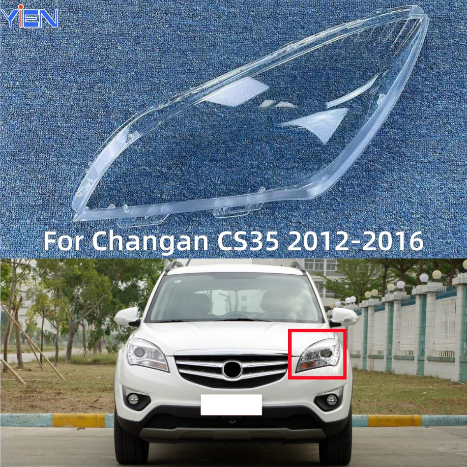 لـ Changan CS35 2012 2013 2014 2015 2016 غطاء عدسة المصباح الأمامي للسيارة زجاج عاكس الضوء الشفاف