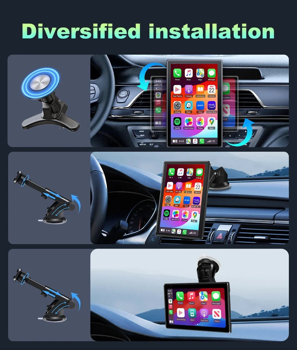 New 8 inch Carplay Screen for Car Wireless Carplay Android Auto Horizontal and Vertical Screen Navigation GPS Portable Car Radio