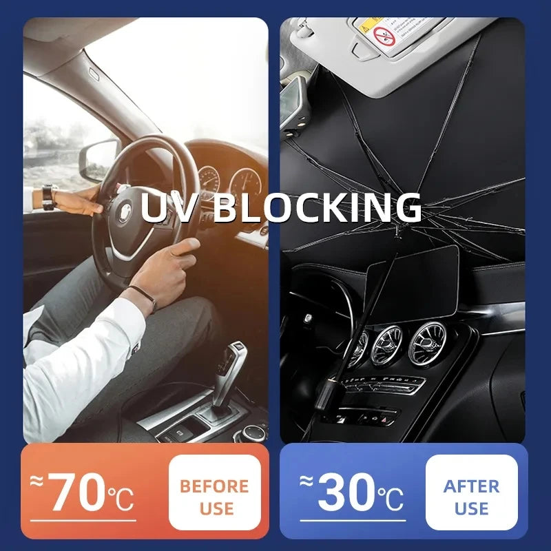 For Hyundai N i10 i20 i30 i40 ix25 ix35 ix55 Tucson Sonata Santa-Fe Paalishde Car Windshield Sun Shade UV Ray Reflector Umbrella