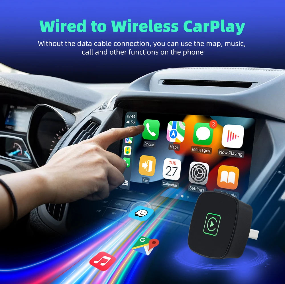 Plug-And-Play 2 In 1 Wireless Carplay Android Auto for Hyundai Honda Haval Genesis Ford Fiat Dodge Chevrolet Borgward Ram Volvo