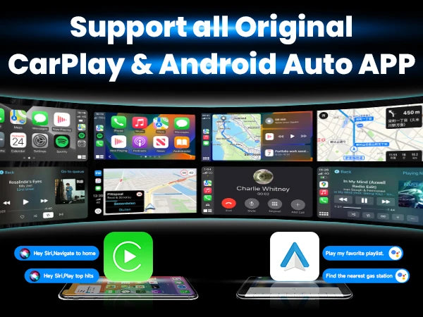 2 in 1 Wireless CarPlay Adapter Plug & Plug Auto Connect No Delay Converts Wired to Wireless Compatible for iPhone & Android