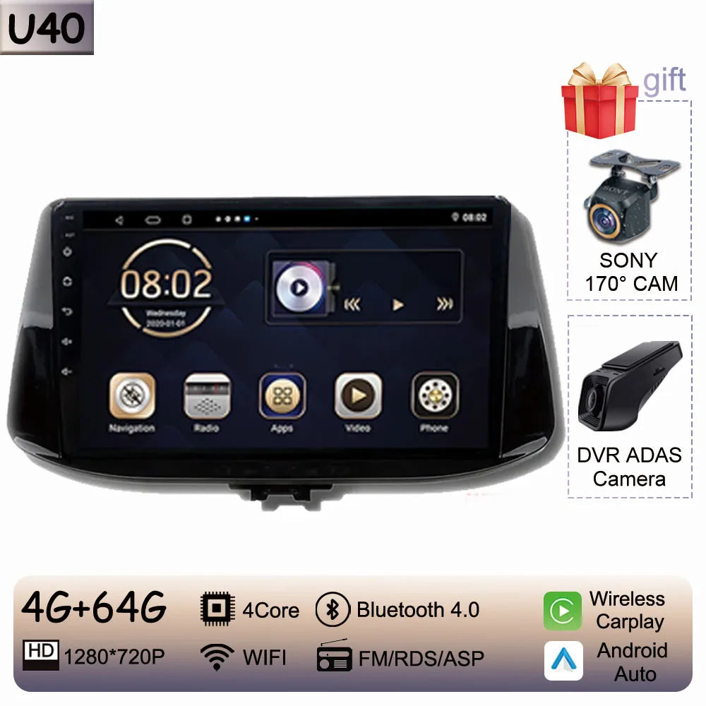 Car Radio For Hyundai I30 I30 2017 2018 2019 2020 2021 WIFI Multimedia Video Player Navigaion GPS No 2Din DVD Stereo Head Unit