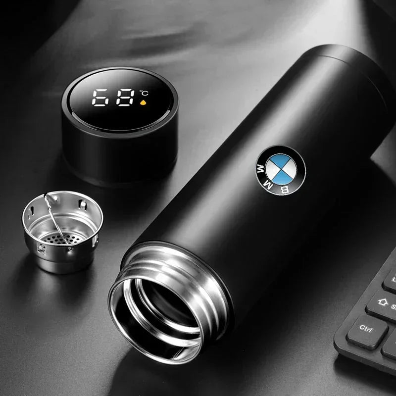 ترمس ذكي للسيارة مع عرض درجة الحرارة وكوب قهوة مناسب لسيارات BMW F20 F40 F22 F30 E90 F32 F10 F06 F07 F46 M3 M4 M5 E60 Z4 G20