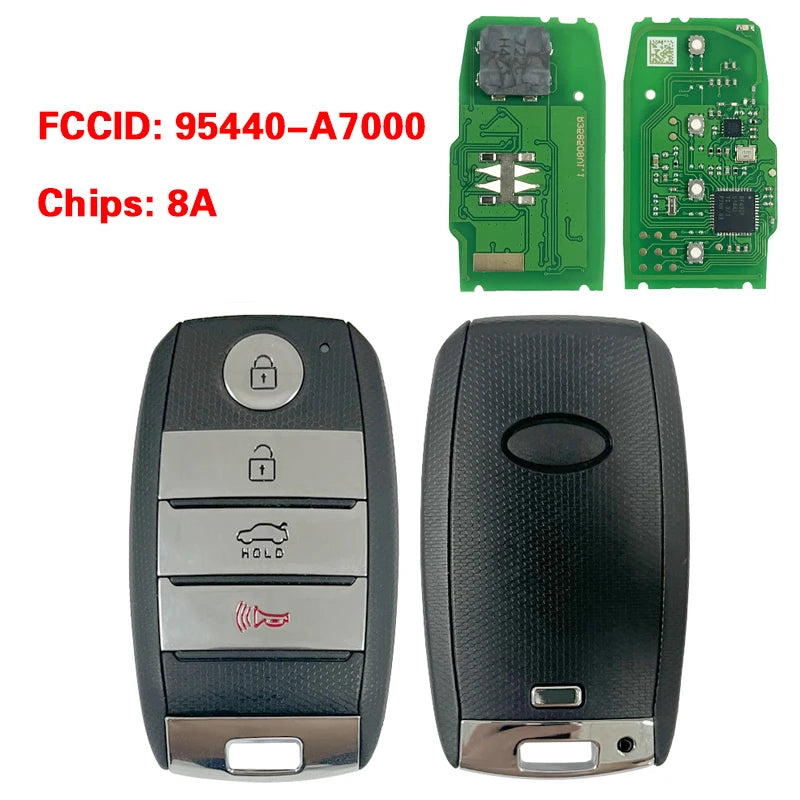 CN051245 رقم القطعة 95440-A7000 لمفتاح السيارة الذكي KIA K3 2013-2015، 4 أزرار، 433 ميجاهرتز، شريحة 8 أمبير، بدون مفتاح، يعمل مع شفرة 