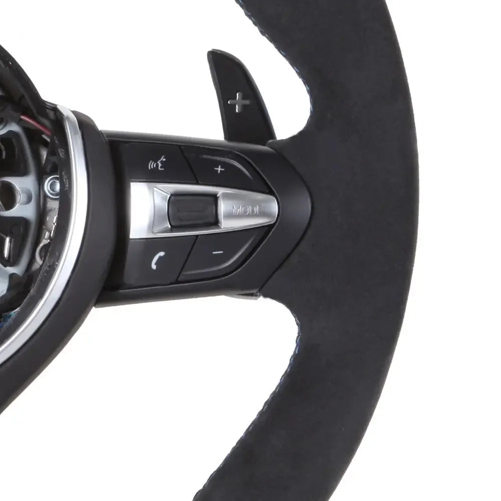 عجلة قيادة رياضية من الجلد نصف أليانترا M لسيارة BMW F30 F10 F32 F20 F80 F01 F06 M3 M5 | ترقية داخلية من Volante Lenkrad Racing 