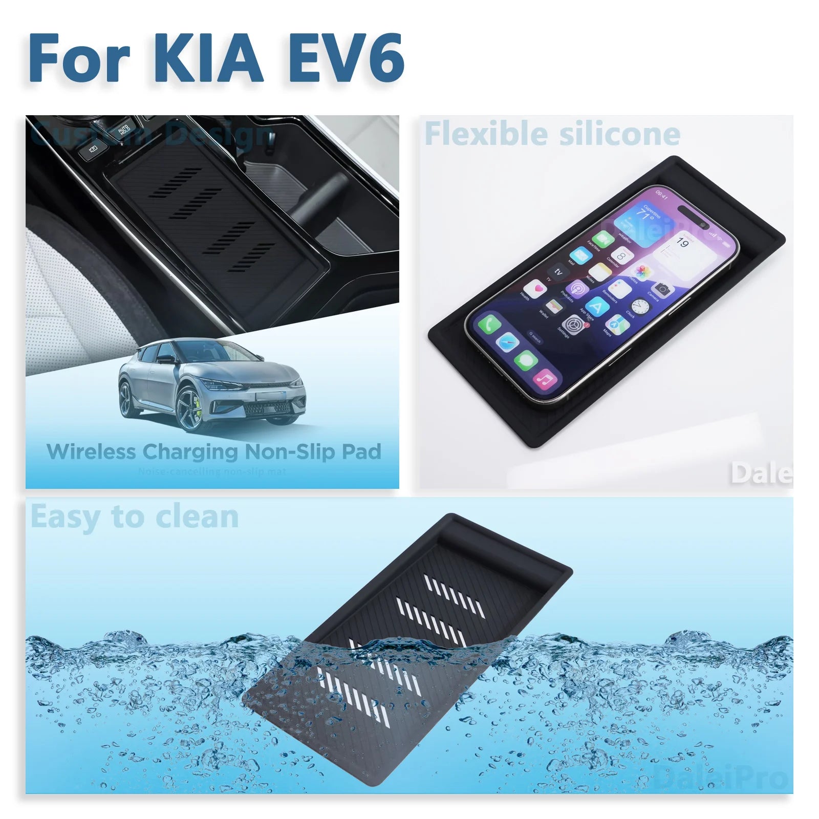 لسيارات KIA EV6 2022 2023 2024، حصيرة مضادة للانزلاق، لوحة شاحن، وسادة واقية، وحدة تحكم مركزية، وسادة مقاومة للخدش، ملحقات السيارة 