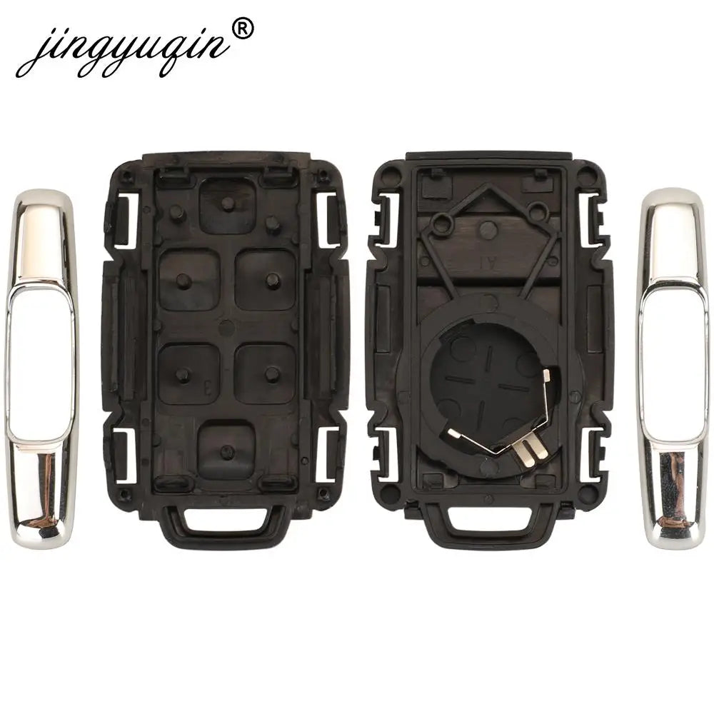 حافظة دخول بدون مفتاح jingyuqin 3/4/5/6BTN لسيارة GMC Yukon XL Chevrolet Tahoe Suburban Sierra Silverado مزودة بغطاء مفتاح التحكم عن بعد 