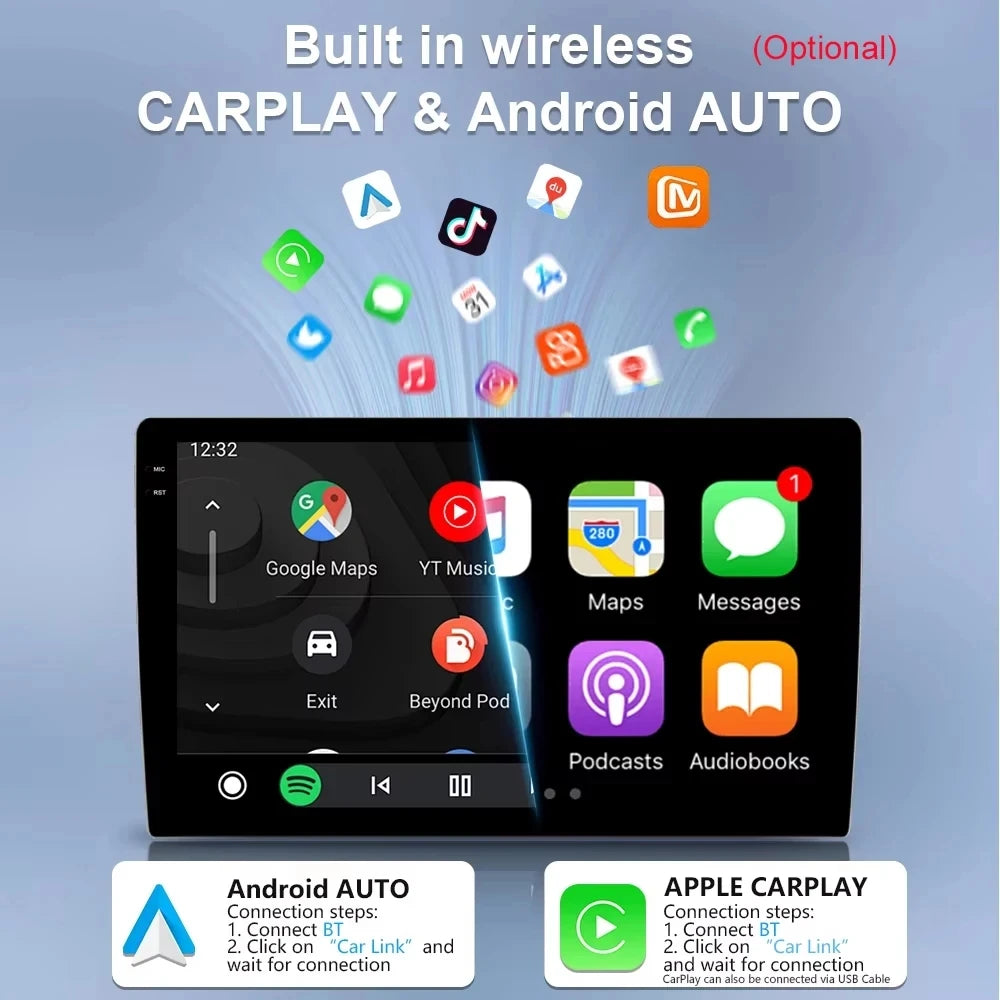 شاشة 9 بوصة لسيارة KIA Sportage 4 QL 2016 2017 2018 بنظام ملاحة Android Auto GPS مقسمة وشاشة Carplay لاسلكية وDSP وستيريو وبلوتوث وواي فاي 