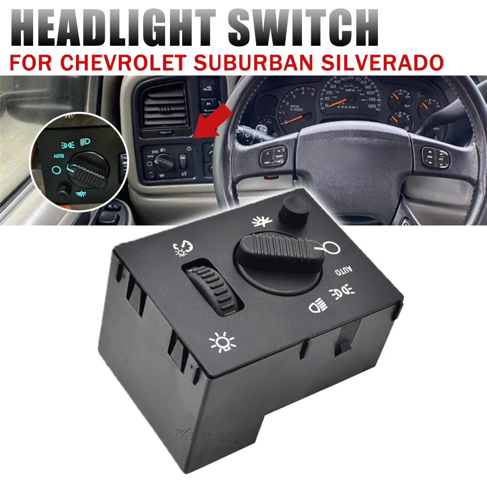 New Headlight Fog Lamp Control Light Button Switch For Cadillac Escalade EXT ESV Chevy Avalanche Silverado GMC Sierra 15143597