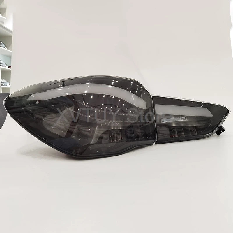 مصابيح خلفية لسيارة BMW X1 F48 F49 2016-2021 LED إشارة الانعطاف مصباح توقف الفرامل مصباح وقوف السيارات على شكل تنين مجموعة ضوء خلفي أسود 