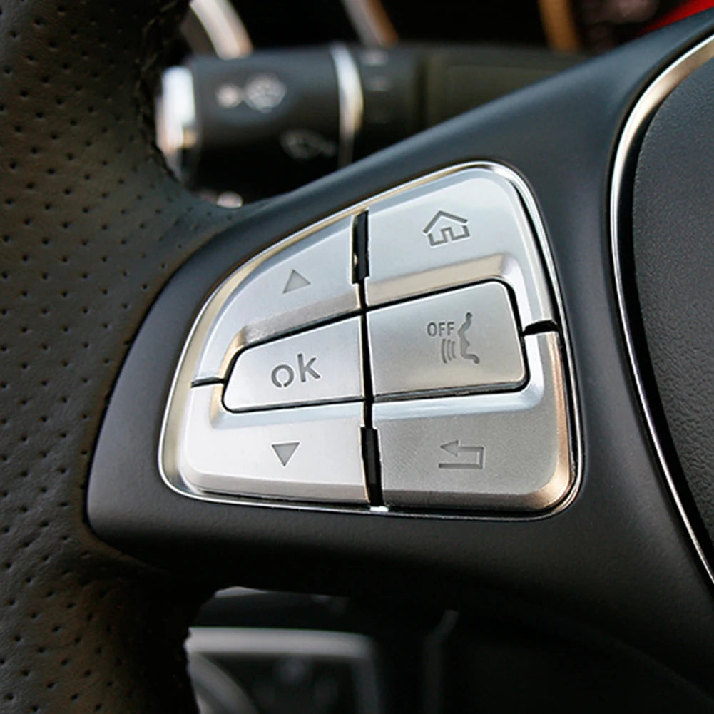 ملصقات تزيين أزرار عجلة القيادة لسيارة مرسيدس بنز GLC X253 C Class W205 CLA GLA A Class 