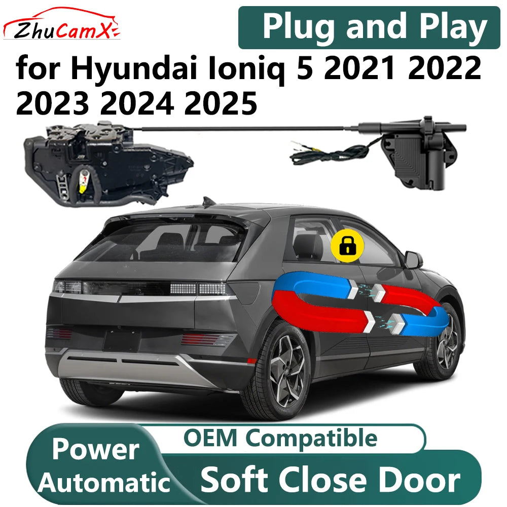 ZhuCamX لسيارة Hyundai Ioniq 5 موديل 2021 2022 2023 2024 2025 نظام إغلاق الباب الكهربائي الناعم الأصلي مع قفل مزلاج الباب 