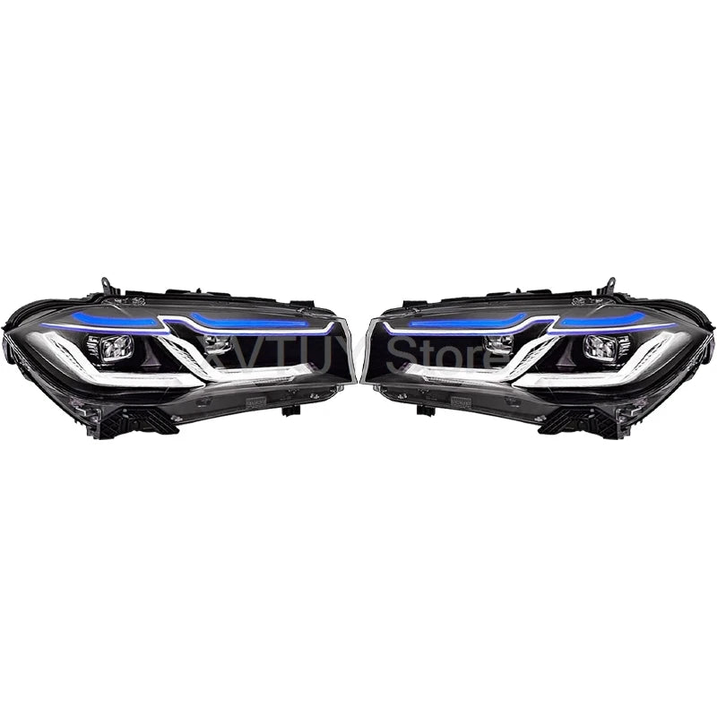لسيارات BMW X5 F15 أضواء سيارة LED مصباح الضباب الأمامي جهاز عرض الرسوم المتحركة DRL تشغيل النهار إشارة الانعطاف الديناميكي ملحقات السيارات 